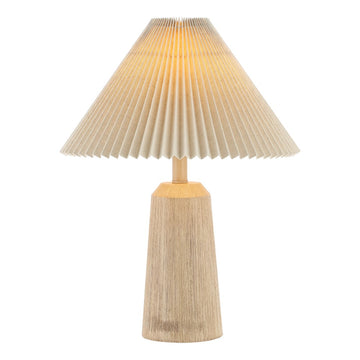 Arvid 20.5" Rustic Scandinavian Resin/Iron Lighthouse LED Table Lamp with Pleated Shade - JONATHAN Y